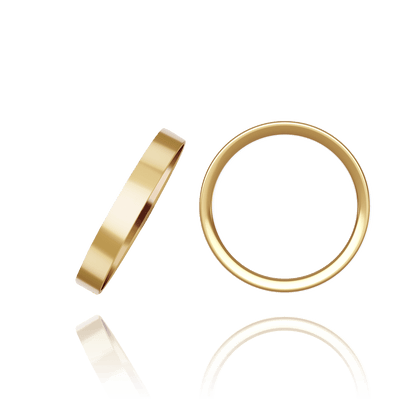 Flache Eheringe aus 14-karätigem Gelbgold
