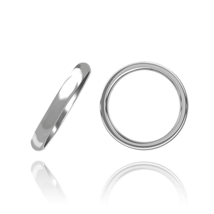 Gewölbte Eheringe aus 14-karätigem Weißgold