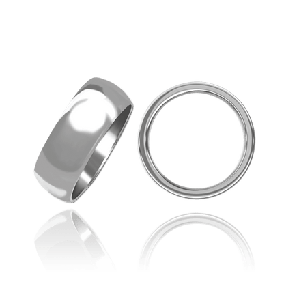 Gewölbte Eheringe aus 14-karätigem Weißgold