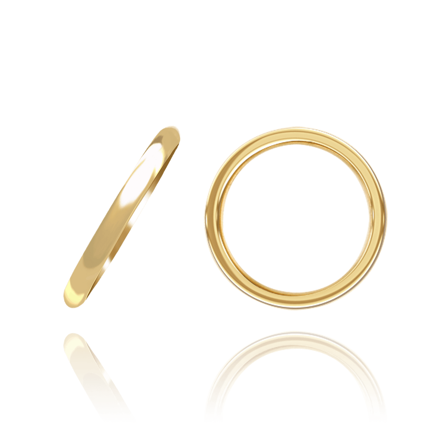 Gewölbte Eheringe aus 14-karätigem Gelbgold