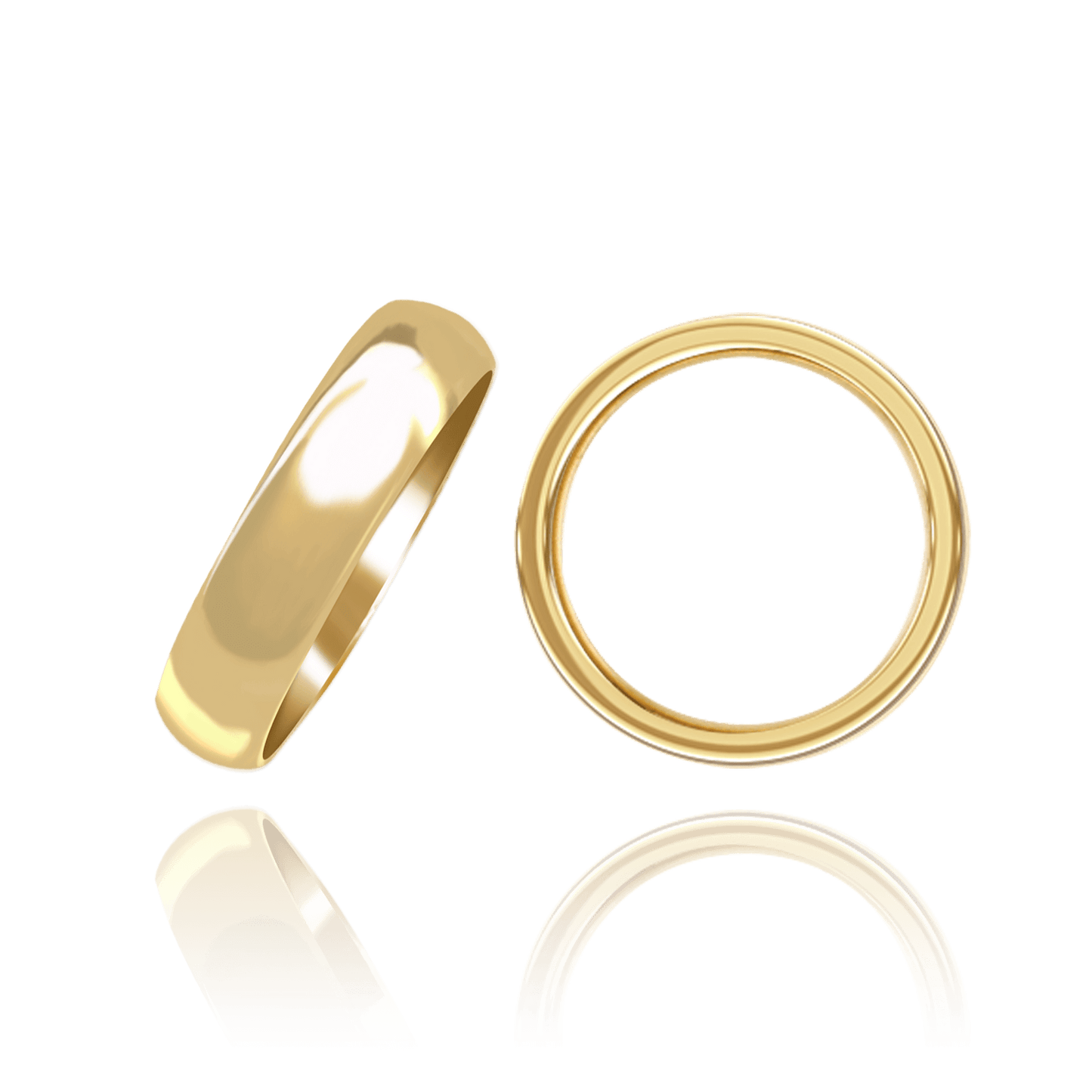 Gewölbte Eheringe aus 14-karätigem Gelbgold