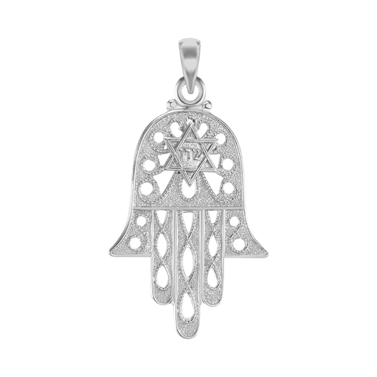 Filigraner Hamsa-Anhänger aus Sterlingsilber