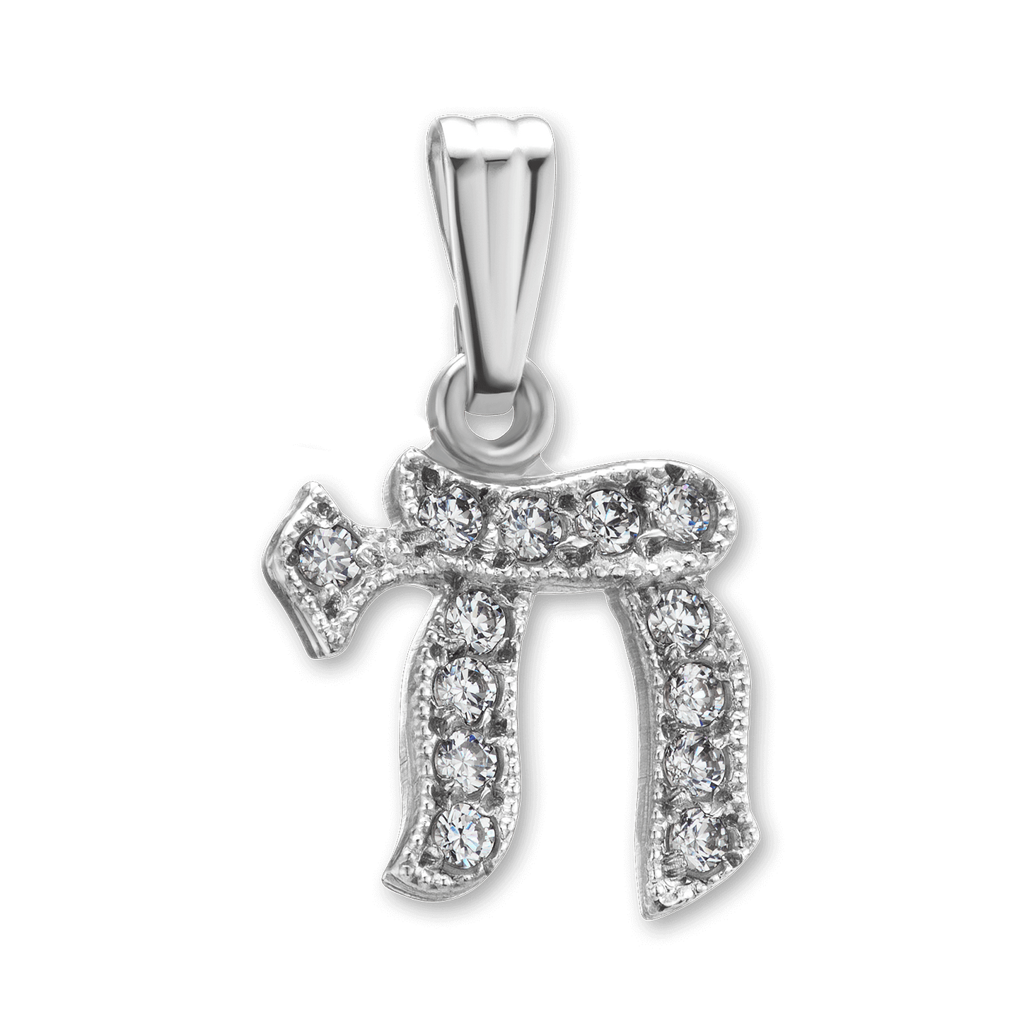 Chai-Anhänger mit Zirkonia in Sterlingsilber