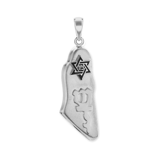 Israel-Kartenanhänger aus Sterlingsilber
