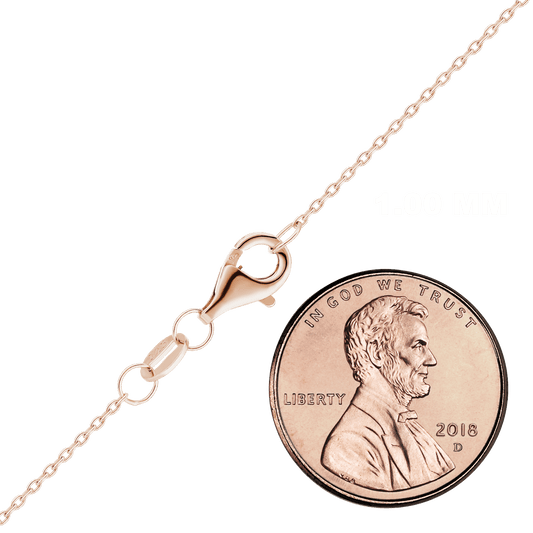 Zarte, runde Kabelkette aus Sterlingsilber – 18-karätiges Roségold-Finish