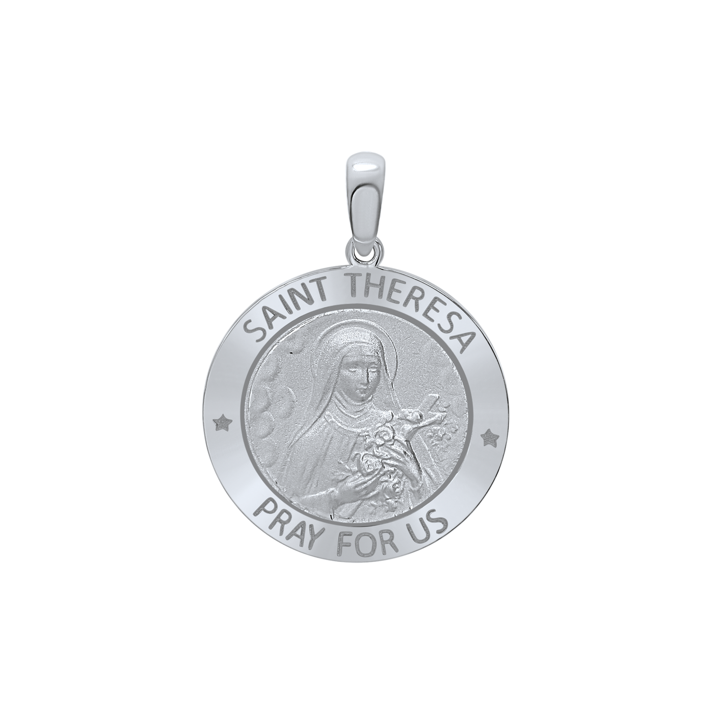Medaillon der Heiligen Teresa von Lisieux aus Sterlingsilber - Santa Teresita