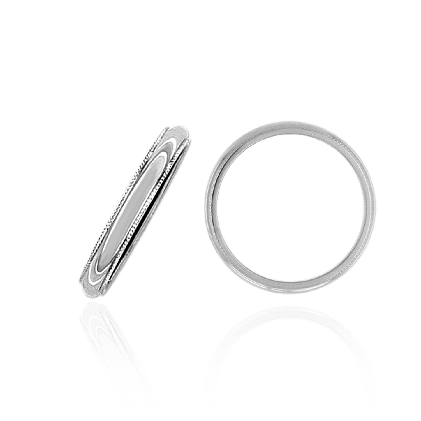 Eheringe aus Sterlingsilber mit Milgrain-Verzierung