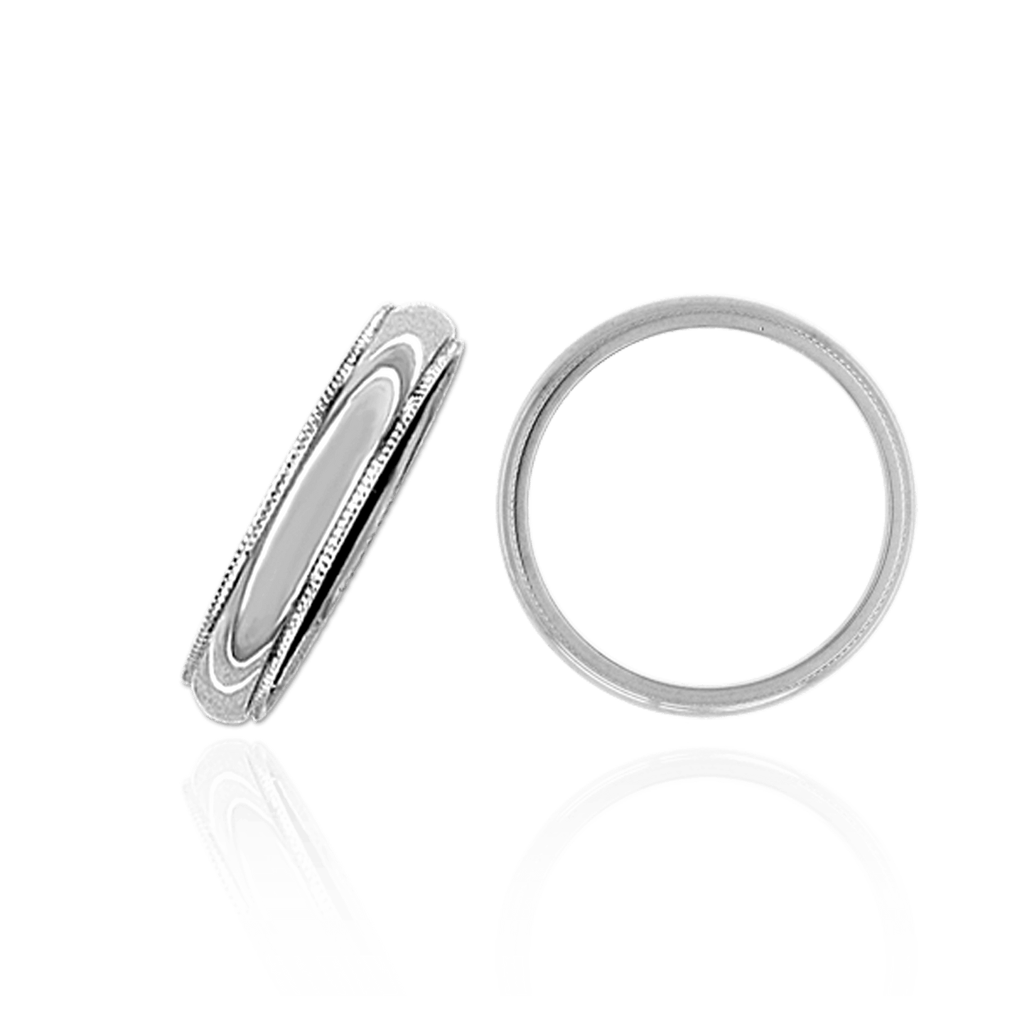 Eheringe aus Sterlingsilber mit Milgrain-Verzierung