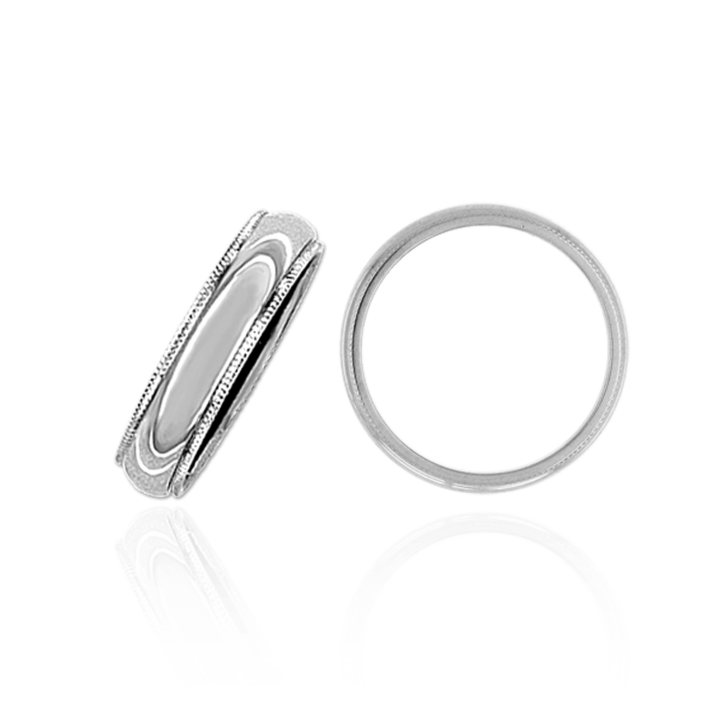 Eheringe aus Sterlingsilber mit Milgrain-Verzierung