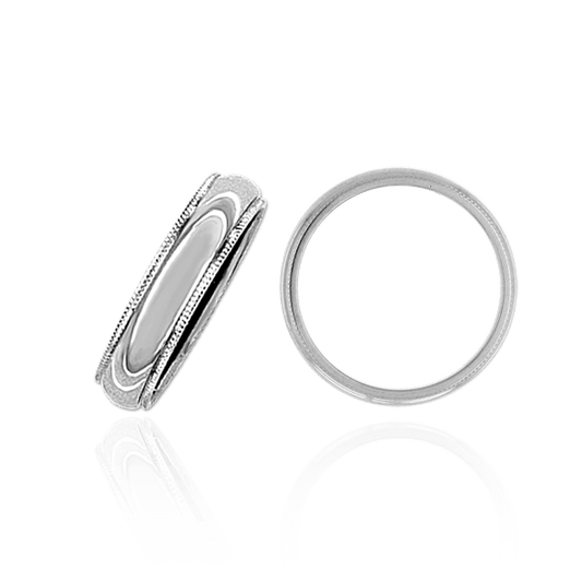 Eheringe aus Sterlingsilber mit Milgrain-Verzierung