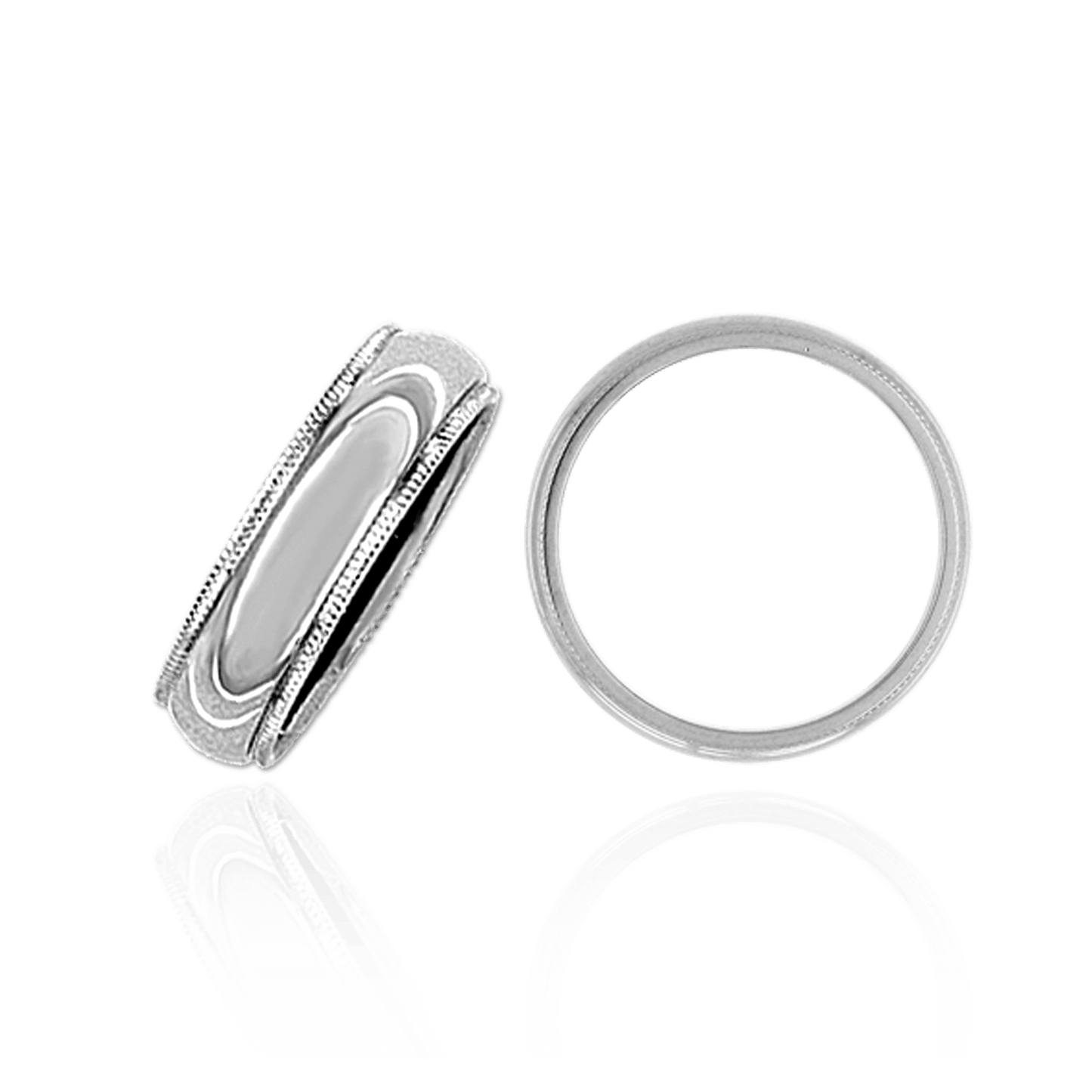 Eheringe aus Sterlingsilber mit Milgrain-Verzierung