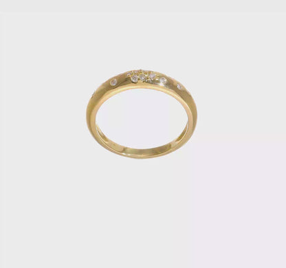 Polished Diamond Sprinkle Ring in Yellow Gold