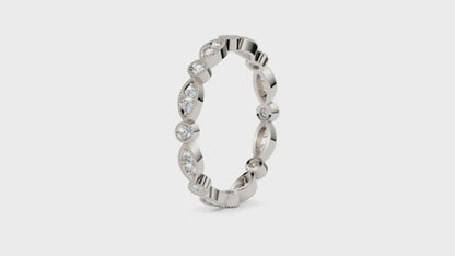 Diamond Milgrain eternity wedding band in 10k/14k/18k  gold