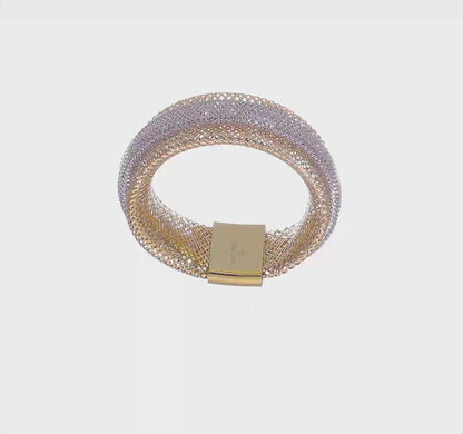 14-karätiger zweifarbiger, mehrlagiger Gold-Stretchring – 9 mm