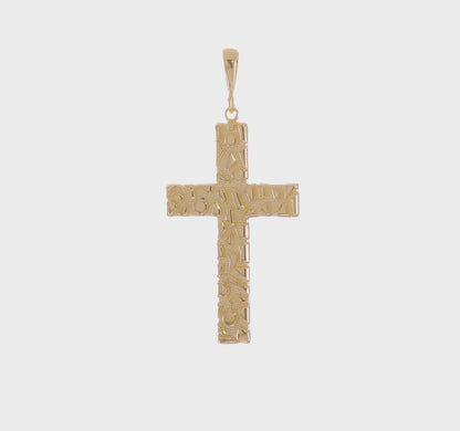 Kreuzanhänger aus 14-karätigem Goldnugget – Schwer