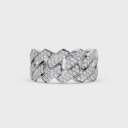 2-Row Iced-out Cuban Ring