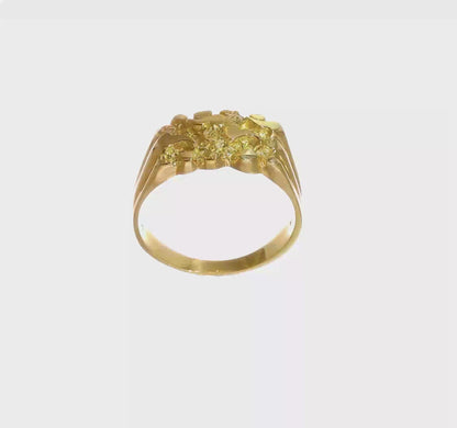 14-karätiger Goldnugget-Ring