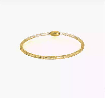 14-karätiges, gewebtes Mesh-Armband zum Überziehen – 3 mm