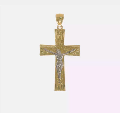 Kreuzanhänger aus 14-karätigem Goldnugget