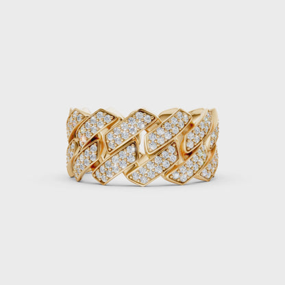 2-Row Iced-out Cuban Ring