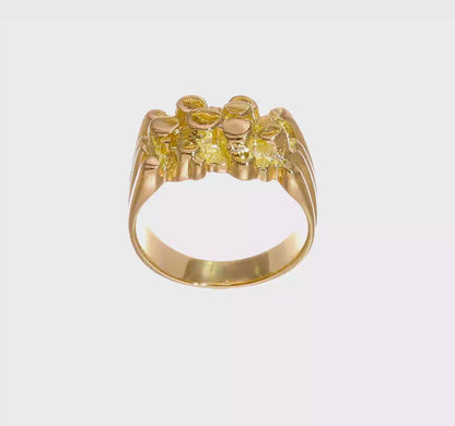 Goldnugget-Ring aus 10K/14K/18K Gold
