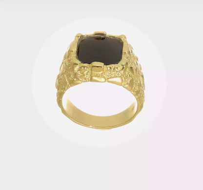 10K/14K Gold Onyx Nugget Ring
