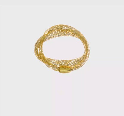 14-karätiger gelbgoldener, gedrehter Webring