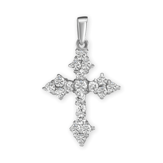 Trinity-Kreuz-Anhänger mit Zirkonia in Sterlingsilber