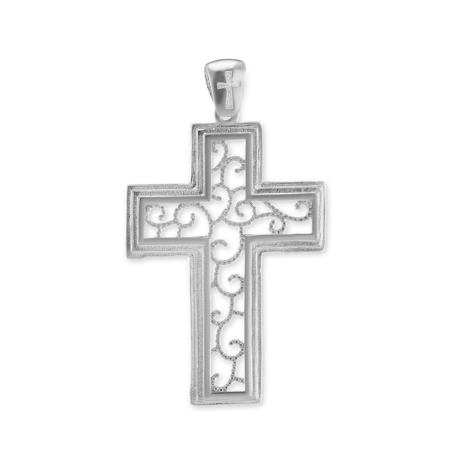 Scrollkreuz-Anhänger aus Sterlingsilber