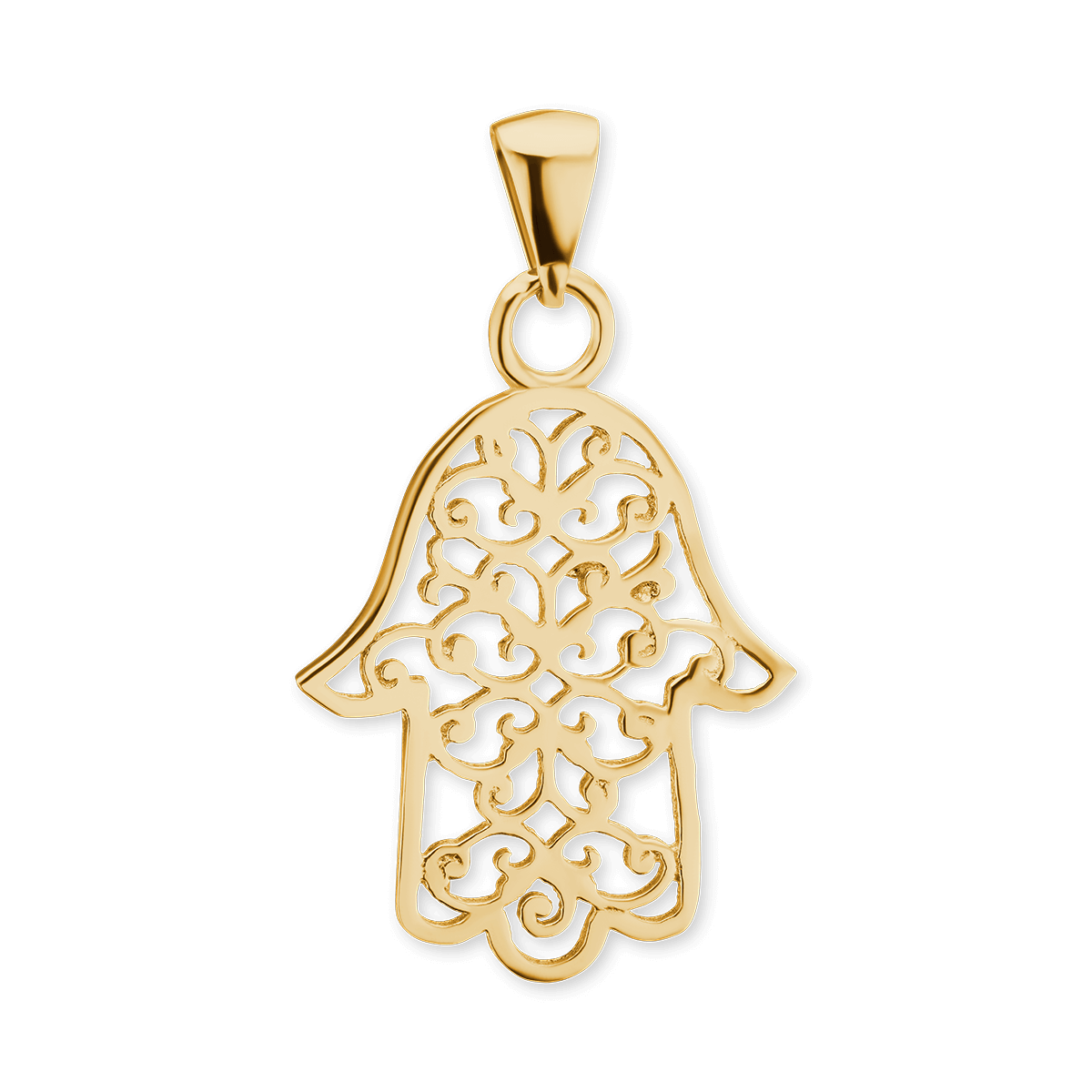 Hamsa-Filigrananhänger aus 14-karätigem Gelbgold