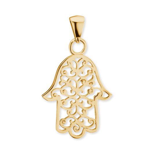 Hamsa-Filigrananhänger aus 14-karätigem Gelbgold