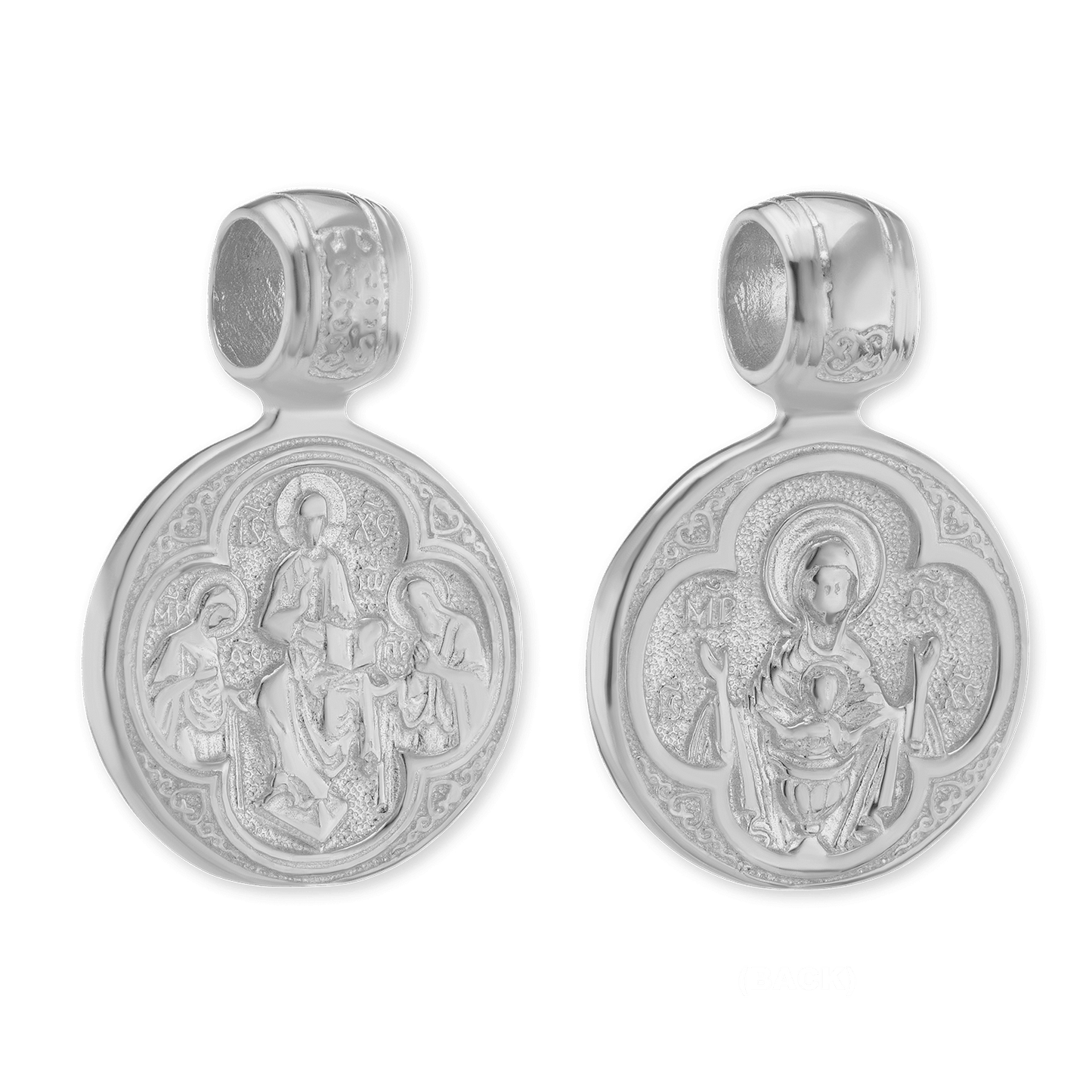 Sterling Silver Resurrection Byzantine Double-Sided Pendant in Sterling Silver Finished in 14K Yellow Gold