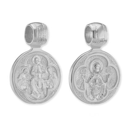 Sterling Silver Resurrection Byzantine Double-Sided Pendant in Sterling Silver Finished in 14K Yellow Gold