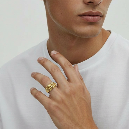 14-karätiger Goldnugget-Ring